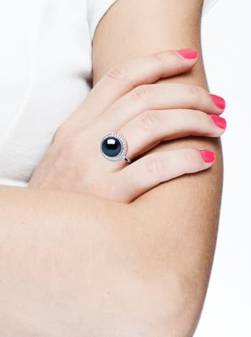 Pearline Zilveren ring met parels en edelstenen