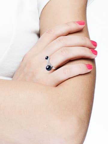 Pearline Zilveren ring met parels en edelstenen