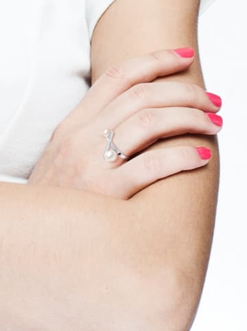 Pearline Zilveren ring met parels en edelstenen