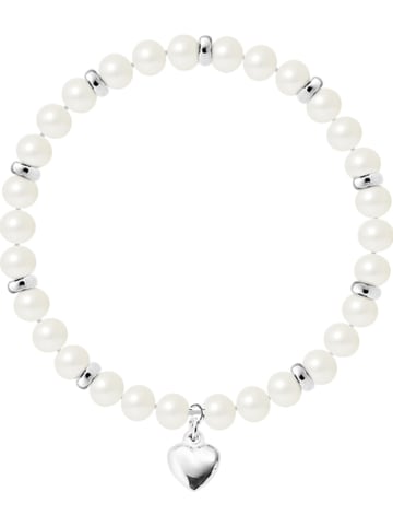 Pearline Parelarmband met sierelement wit