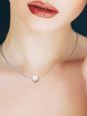 Pearline Zilveren ketting met parel - (L)42 cm