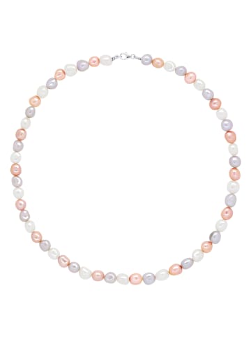 Pearline Perlen-Halskette in Weiß/ Rosa - (L)42 cm