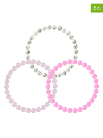 Pearline 3-delige set: armbanden met edelstenen