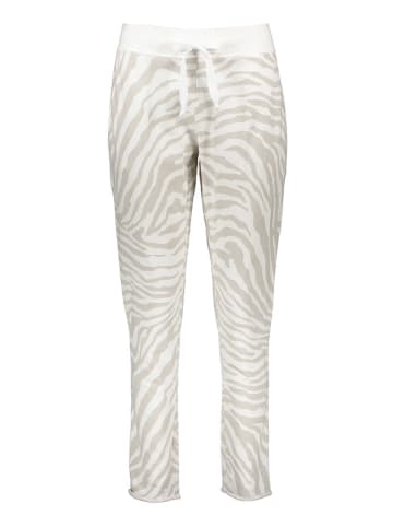 Juvia Sweatbroek zandkleurig/wit