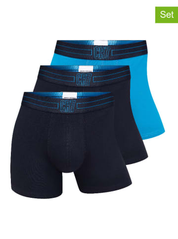 CR7 3er-Set: Boxershorts in Blau/ Dunkelblau