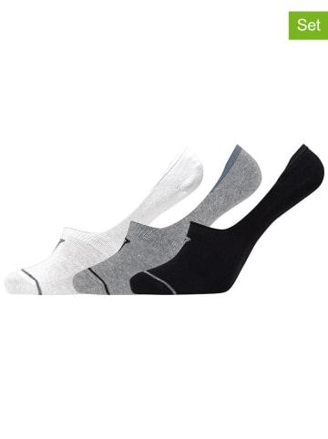 CR7 Skarpety-stopki (3 pary) w kolorze czarno-szaro-białym