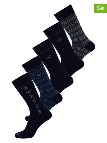 CR7 5er-Set: Socken in Schwarz/ Grau/ Dunkelblau