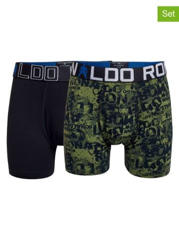 CR7 Bokserki (2 pary) w kolorze czarno-zielonym