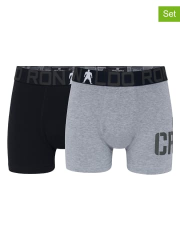CR7 Bokserki (2 pary) w kolorze czarno-szarym