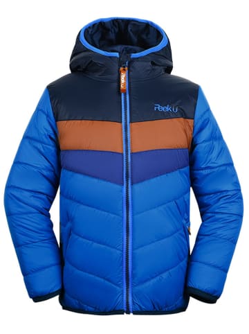 Peek U All-season doorgestikte jas "Baz" blauw/lichtbruin