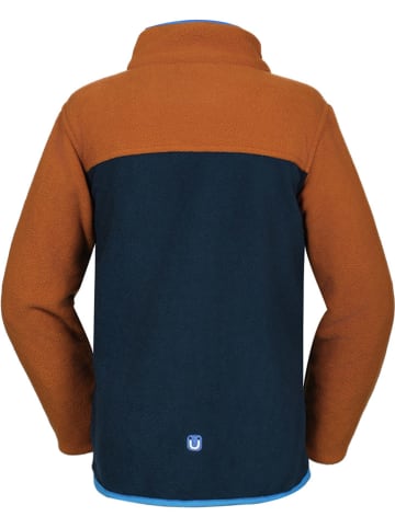 Peek U Fleece vest "Wave" lichtbruin/donkerblauw