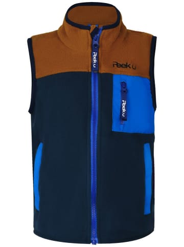 Peek U Fleece bodywarmer "Magner" lichtbruin/donkerblauw