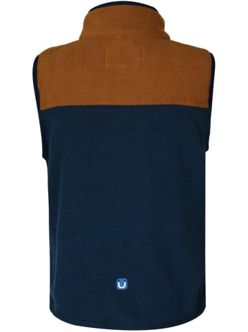 Peek U Fleece bodywarmer "Magner" lichtbruin/donkerblauw