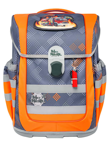 McNeill 5tlg. Schulranzen-Set "Ergo Complete DIN FIRE" in Grau/ Orange