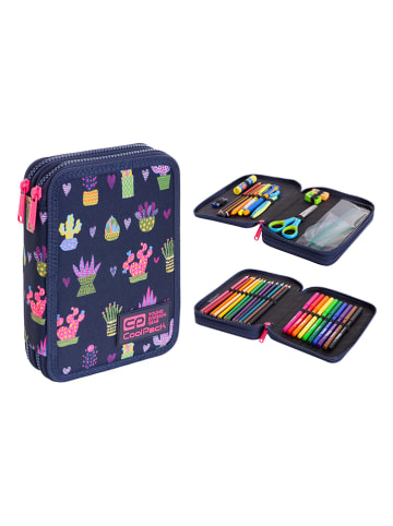 CoolPack Piórnik "Cactus" w kolorze granatowym ze wzorem - 21 x 6 x 16 cm