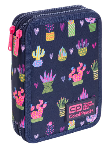 CoolPack Piórnik "Cactus" w kolorze granatowym ze wzorem - 21 x 6 x 16 cm