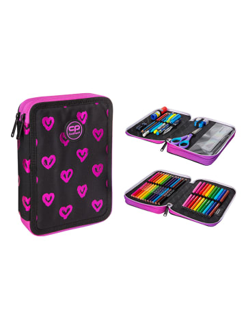 CoolPack Etui "Electra Hearts" zwart/roze - (B)21 x (H)6 x (D)16 cm