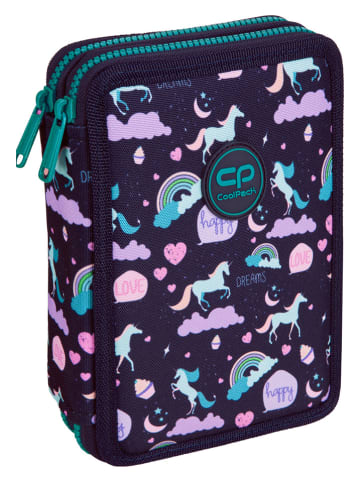 CoolPack Etui "Happy Unicorn" donkerblauw/paars - (B)21 x (H)6 x (D)16 cm