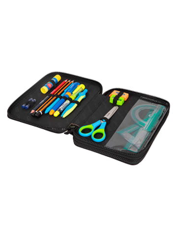 CoolPack Piórnik "Big City" w kolorze czarnym ze wzorem - 21 x 6 x 16 cm