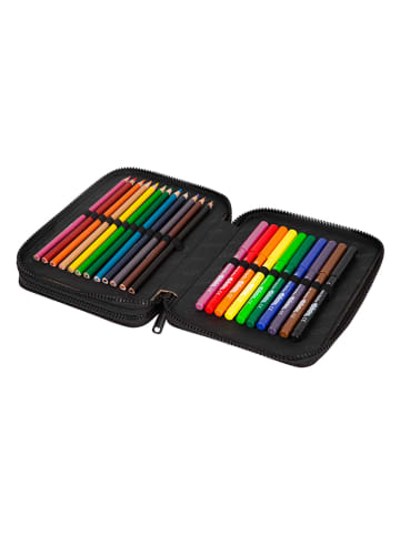 CoolPack Piórnik "Big City" w kolorze czarnym ze wzorem - 21 x 6 x 16 cm