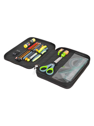 CoolPack Piórnik "Let's GO" w kolorze czarno-szarym - 21 x 6 x 16 cm