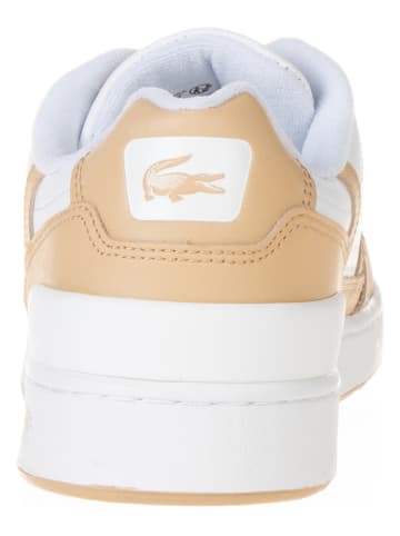 Lacoste Skórzane sneakersy w kolorze biało-pomarańczowym