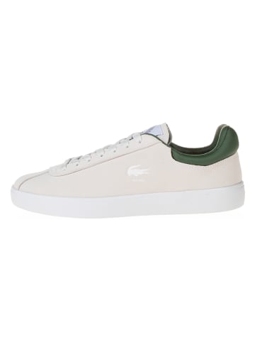 Lacoste Skórzane sneakersy w kolorze kremowo-zielonym