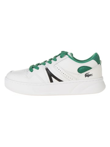 Lacoste Leder-Sneakers in Weiß/ Grün