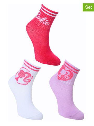Barbie 3er-Set: Socken "Barbie" in Pink/ Weiß