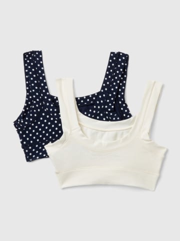 Benetton 2er-Set: Bustiers in Creme/ Dunkelblau