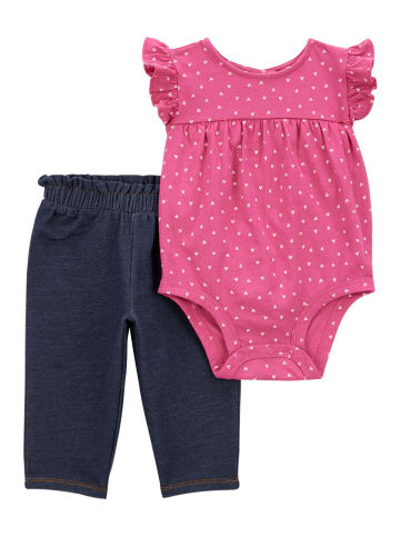carter's 2-delige outfit roze/donkerblauw