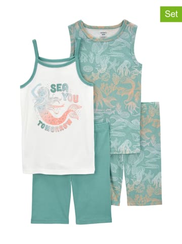 carter's 2er-Set: Pyjamas in Weiß/ Türkis