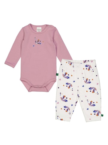 Fred´s World by GREEN COTTON 2-delige outfit "Tangle" lichtroze/wit