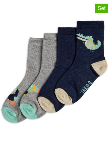 JAKO-O 2er-Set: Socken in Grau/ Dunkelblau