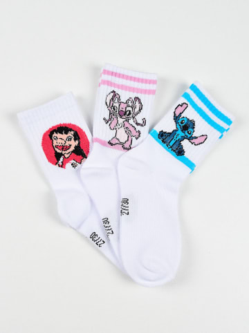 Lilo & Stitch 3-delige set: sokken "Lilo & Stitch" wit