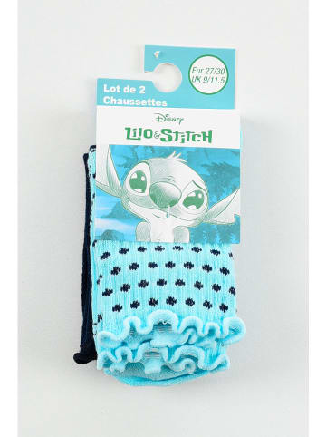 Lilo & Stitch 2er-Set: Socken "Lilo & Stitch" in Türkis/ Dunkelblau