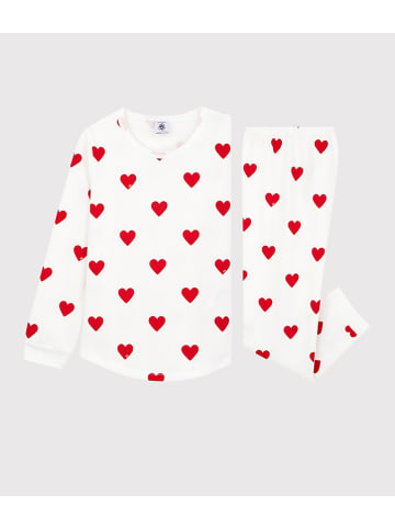 PETIT BATEAU Pyjama wit/rood