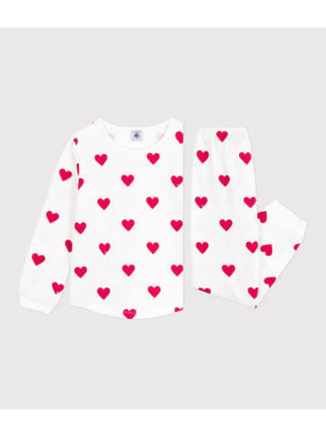 PETIT BATEAU Pyjama wit/rood