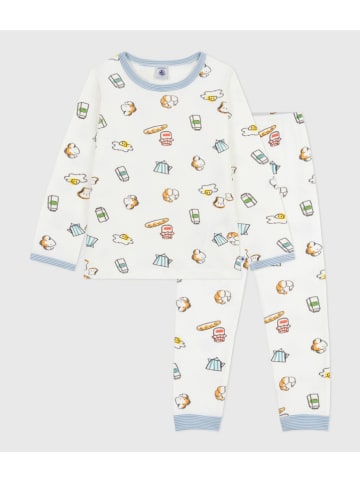 PETIT BATEAU Pyjama wit/meerkleurig