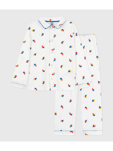 PETIT BATEAU Pyjama wit/meerkleurig