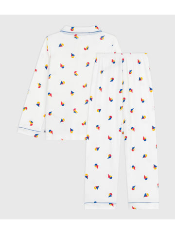PETIT BATEAU Piżama w kolorze białym ze wzorem
