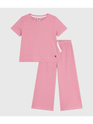 PETIT BATEAU Pyjama roze/wit