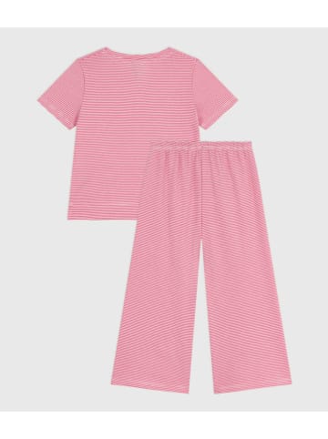 PETIT BATEAU Pyjama roze/wit