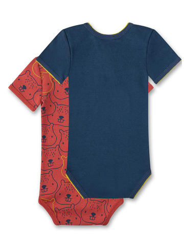 Sanetta 2-delige set: rompers donkerblauw/rood