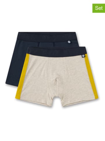 Sanetta 2er-Set: Boxershorts in Dunkelblau/ Beige