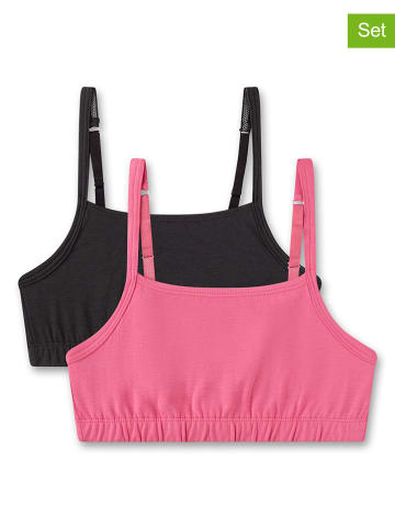 Sanetta 2-delige set: bustiers zwart/lichtroze