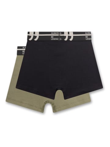 Sanetta 2er-Set: Boxershorts in Schwarz/ Khaki