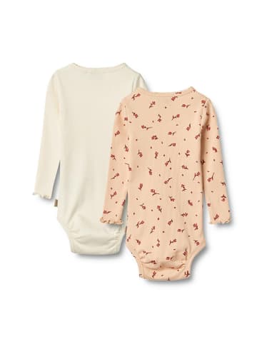 Wheat 2-delige set: rompers "Regitze" beige/oranje