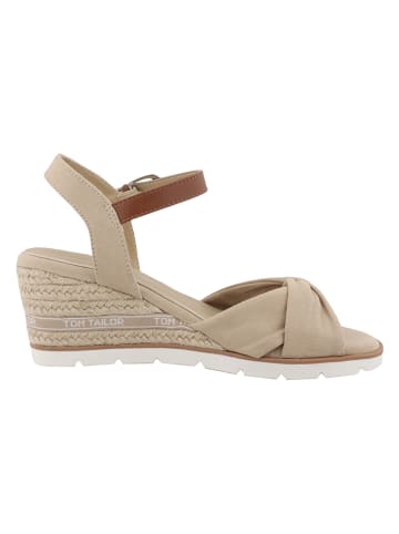Tom Tailor Keilsandaletten in Beige