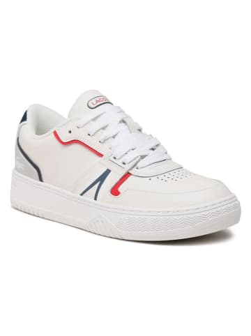 Lacoste Leren sneakers wit/donkerblauw/rood